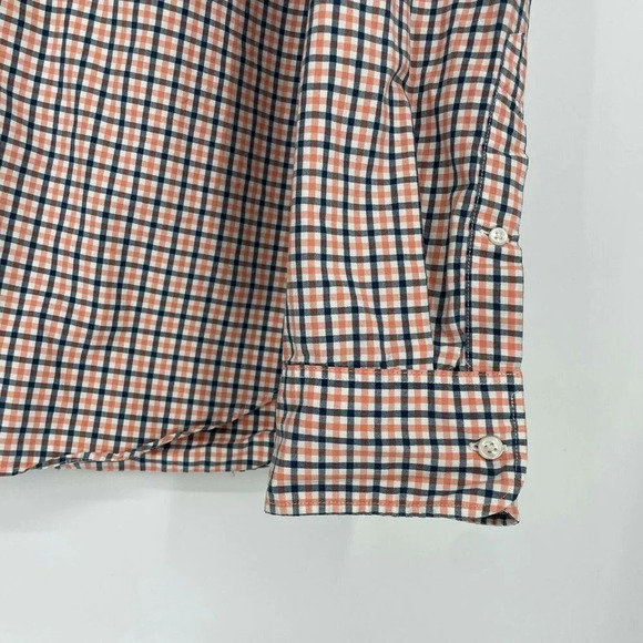J.Crew Shirt Mens Sz XL Peach Black Plaid Slim Fit 2 Ply Button Down Long Sleeve - Picture 4 of 9